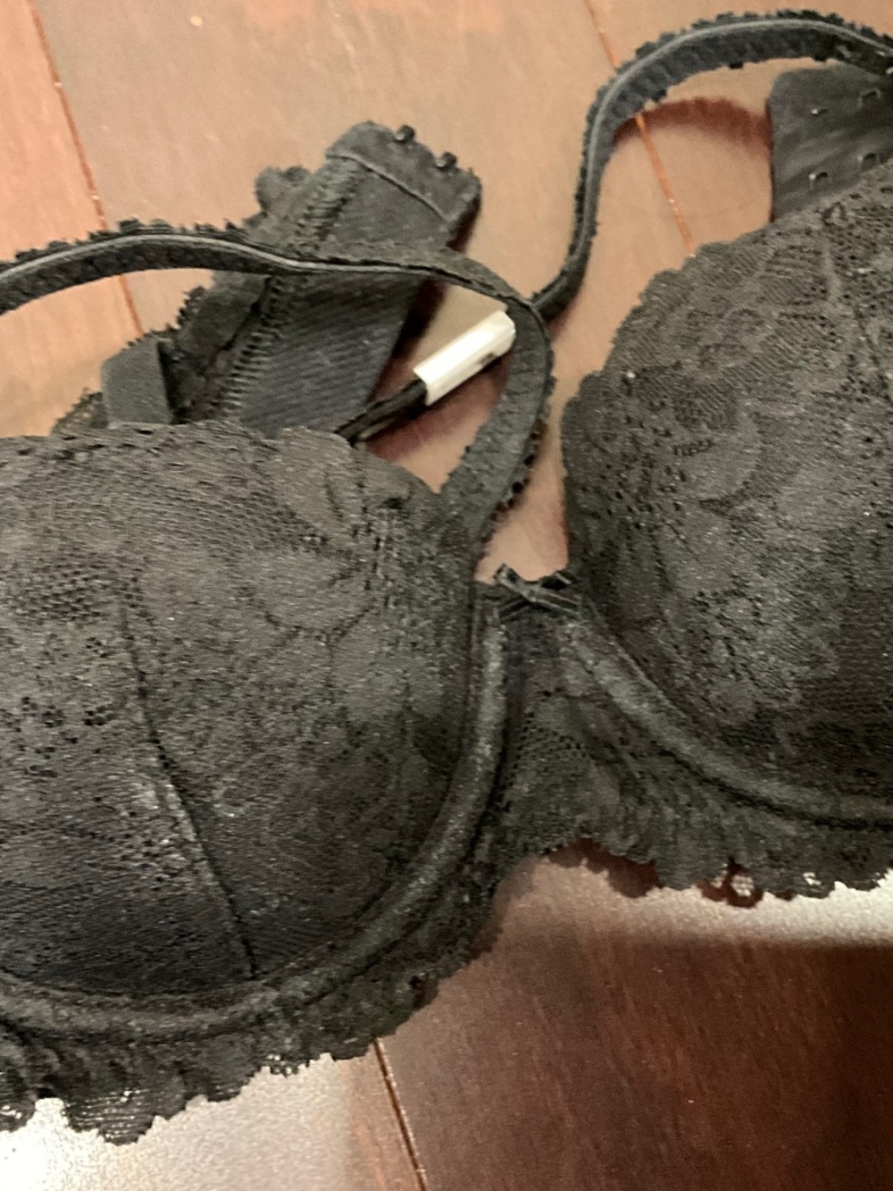 Victoria Secret 32AA black balconette lace push up bra